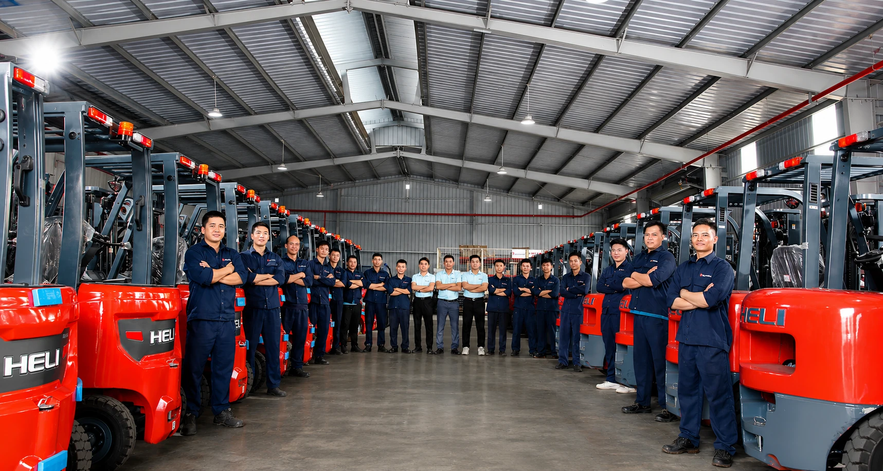 Đội ngũ kỹ thuật và hệ thống xe nâng HELI